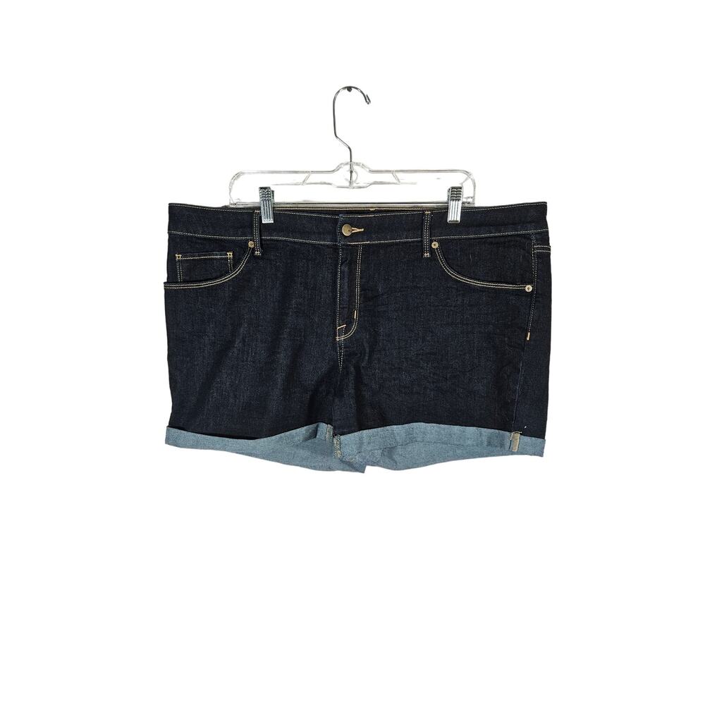 Ava and Viv Womens Midi Jean Short Size 18W‎ Dark Wash